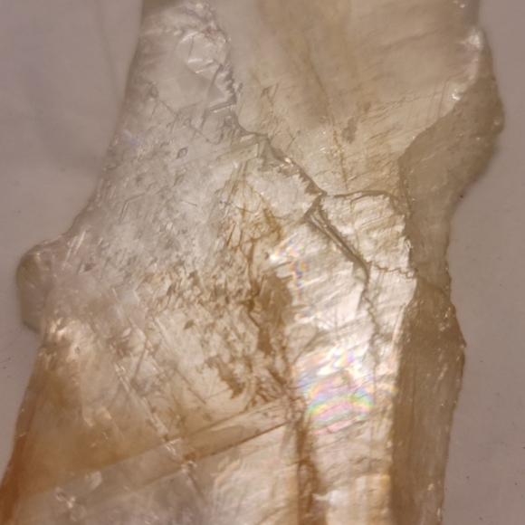 Raw Golden Phantom Selenite Gypsum Crystal Wand Slice With Limonite 0.181lb - Picture 6 of 11